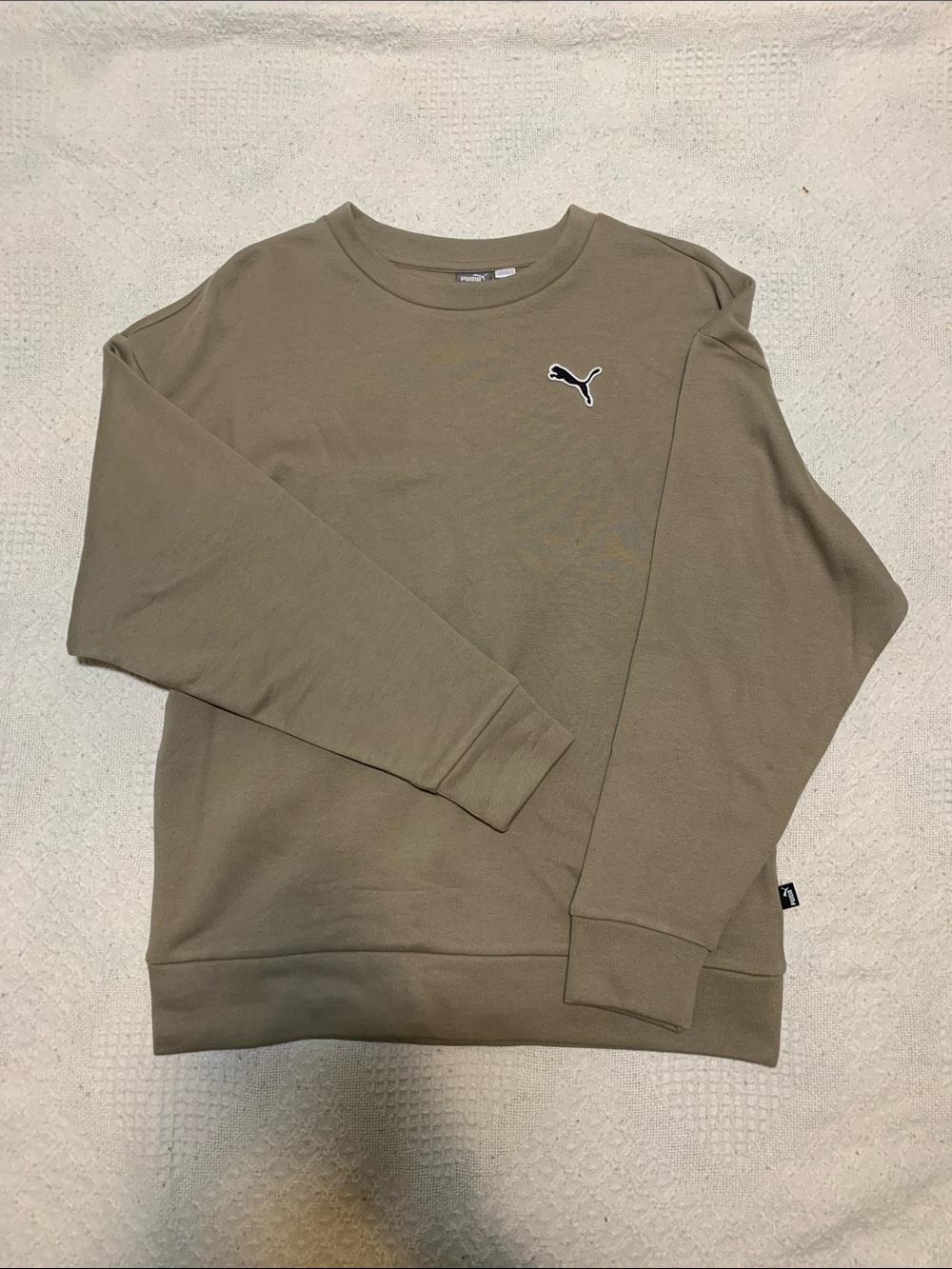 Puma Crewneck Sweatshirt in Olive/Tan